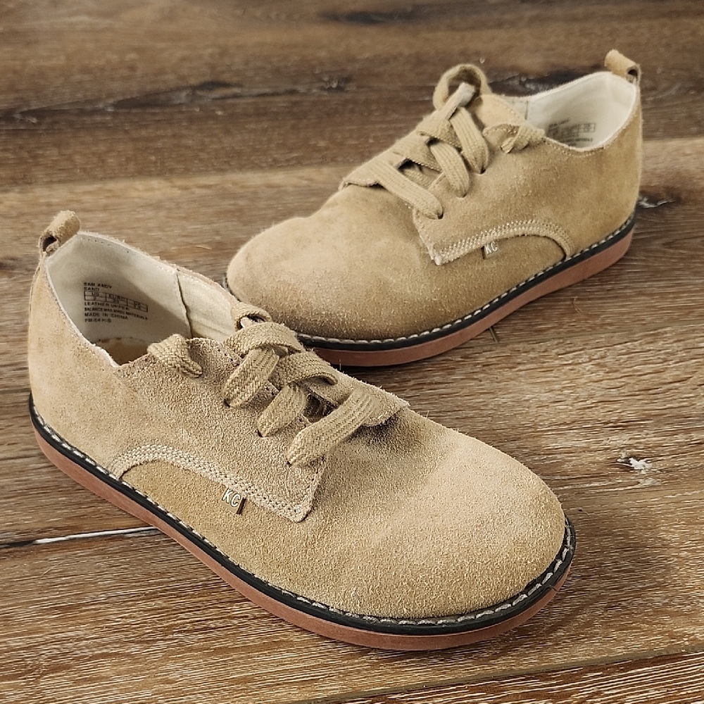 Kenneth Cole New York Sam Andy Kids' Tan Suede Dress Shoes Size 2 Designer Lux